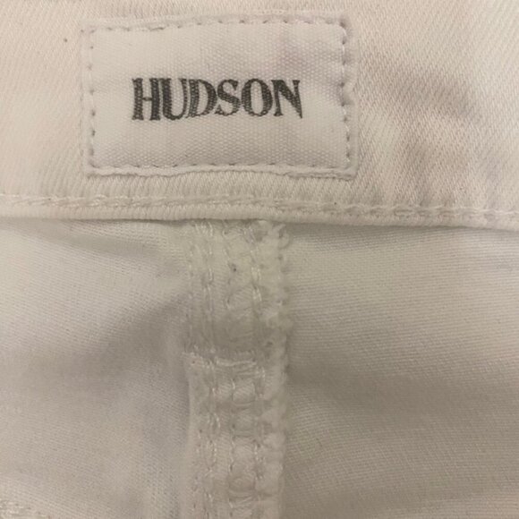 Hudson “Harper” High Rise Crop Baby Kick Flare Jeans – White – Size 30 - Picture 8 of 10